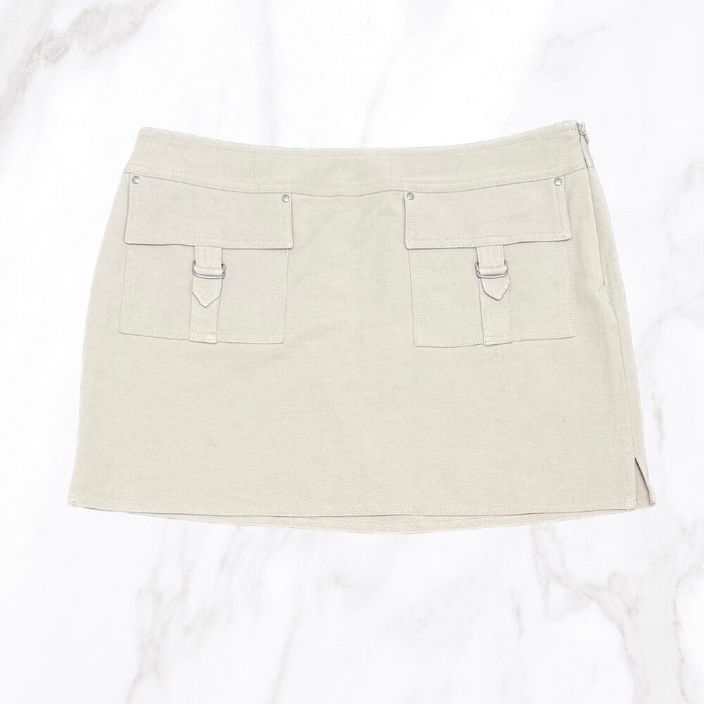 Express Women's Khaki Low Rise Cargo Pocket Skirt, Size 8 - Picture 2 of 8